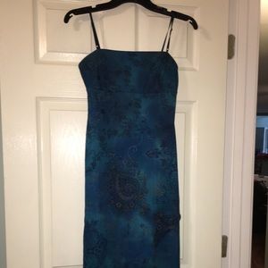 Blue formal knee-length dress
